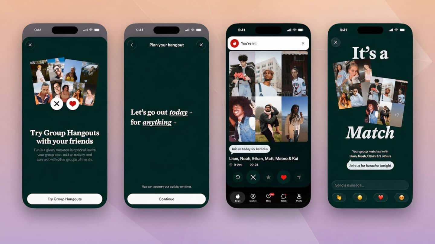 Tinder launches Group Hangouts to match friend groups for activities
