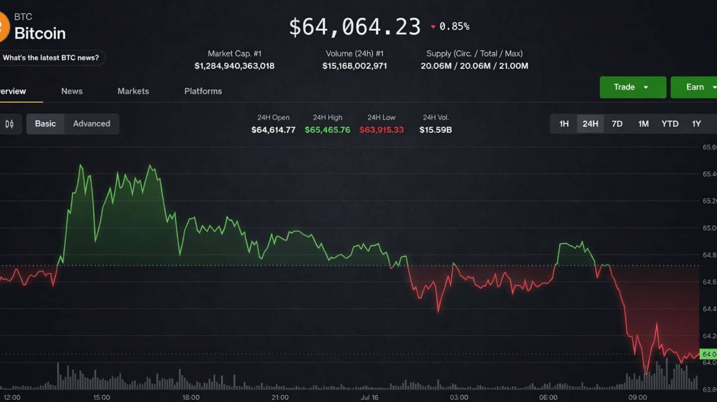 Bitcoin at $64,000 as Iranian strikes hit US Gulf bases
