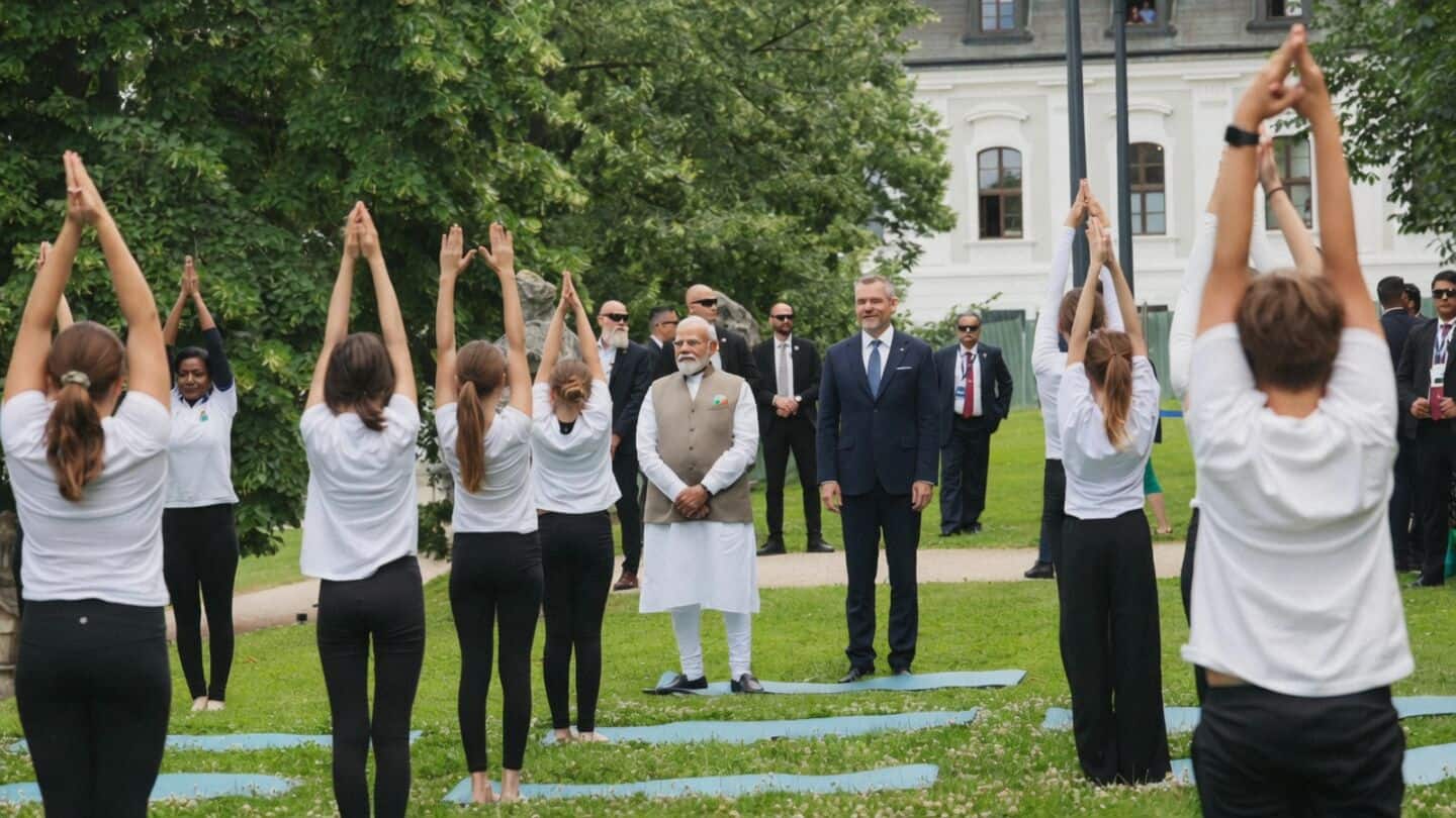 Prime Minister Narendra Modi praises youth embracing yoga in Slovakia