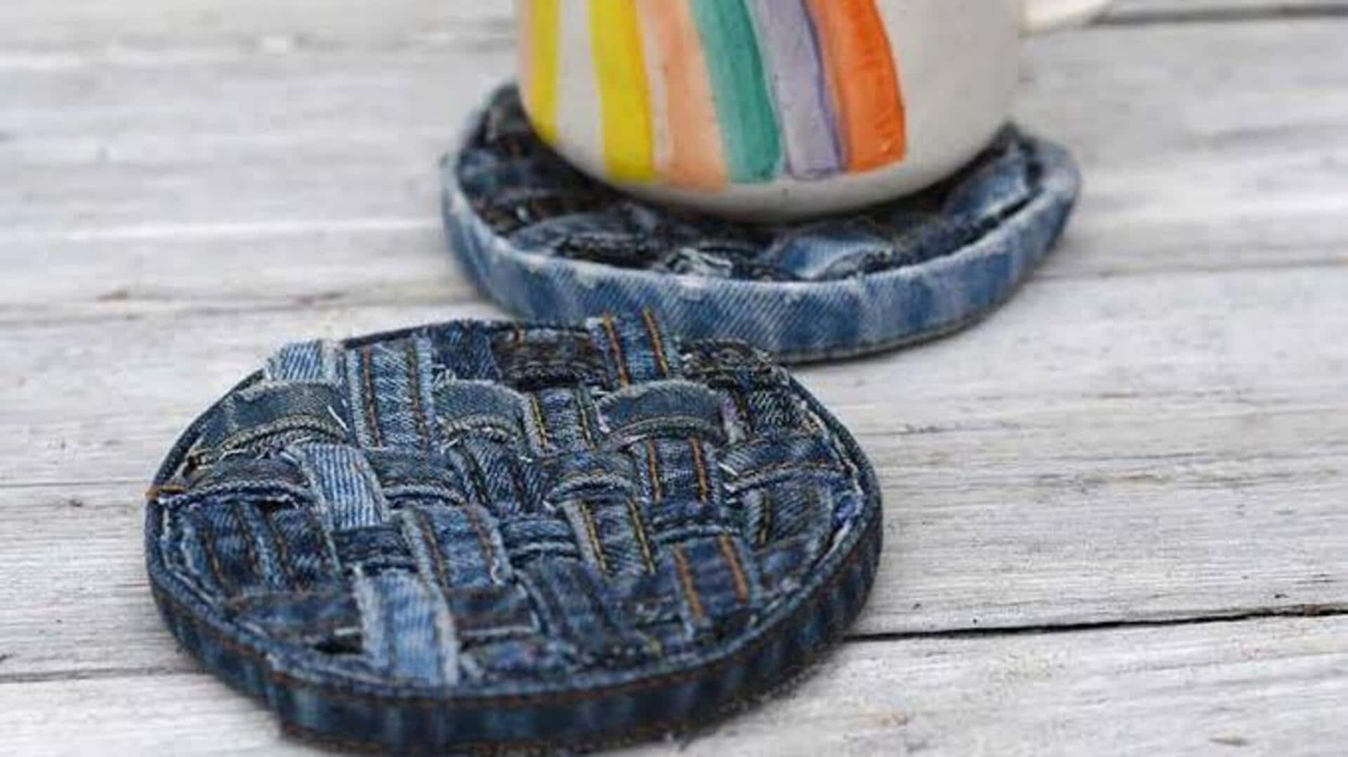 How to make coasters from recycled denim
