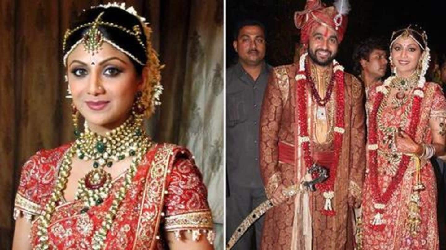 Shilpa Shetty's 2009 wedding saree cost a stunning Rs. 50L! Shilpa Shetty's 2009 wedding saree cost a stunning Rs. 50L!