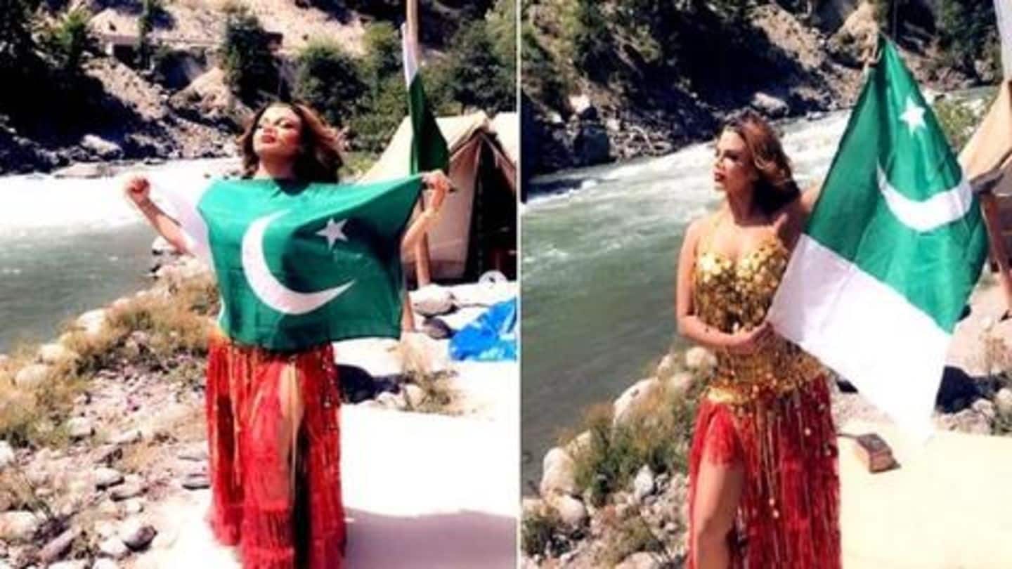 Rakhi Sawant drapes Pakistan's flag, creates uproar on social media