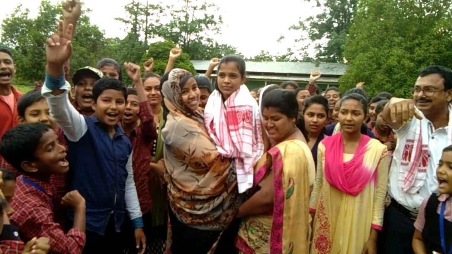 Writing entirely with right leg, Assam girl aces class-X boards