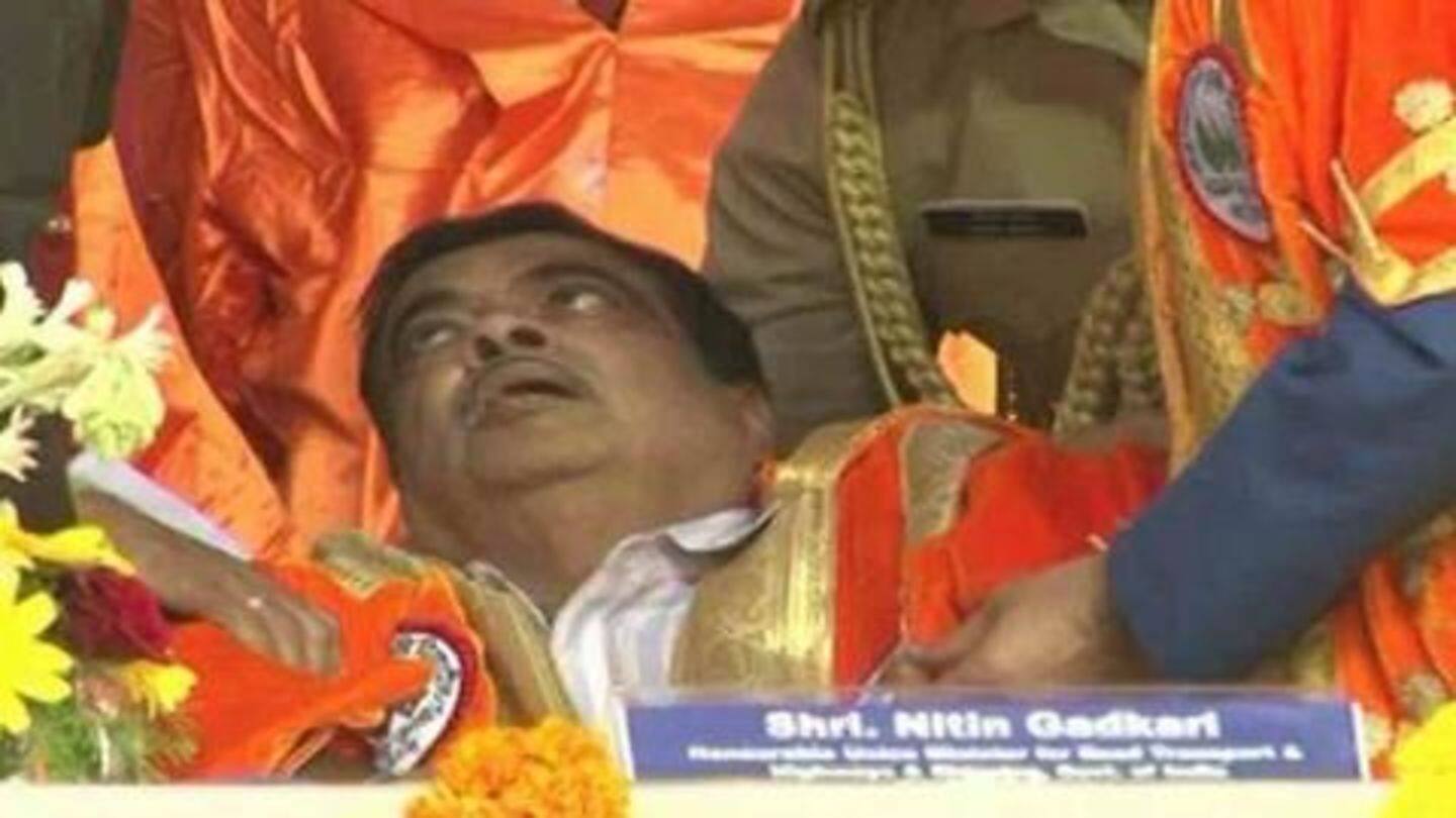 Maharashtra: Nitin Gadkari faints on stage during public event
