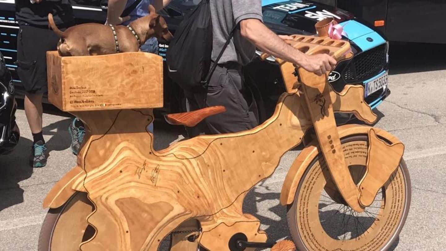 With unique wooden bicycle, Coimbatore man teaches health and business!