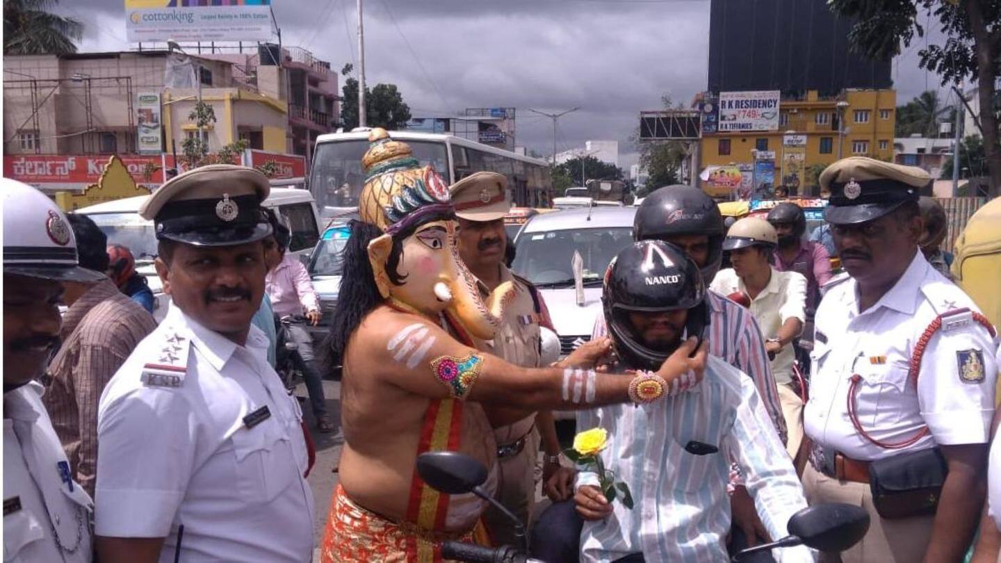The Rajajinagar traffic control-directed act is part of safety drive The Rajajinagar traffic control-directed act is part of safety drive