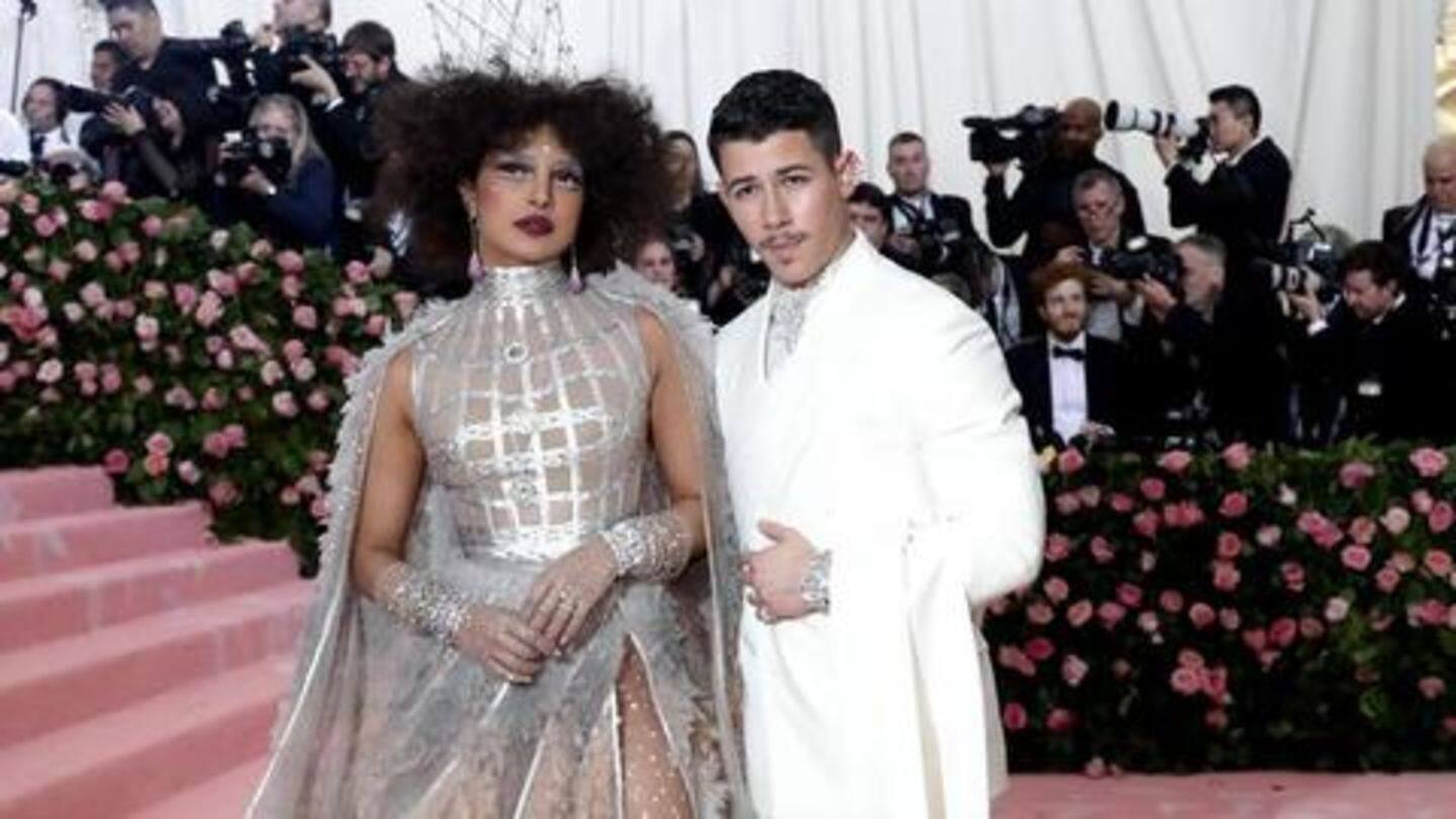 Priyanka's hair looked like an unmanageable afro, Nick sported mustache Priyanka's hair looked like an unmanageable afro, Nick sported mustache