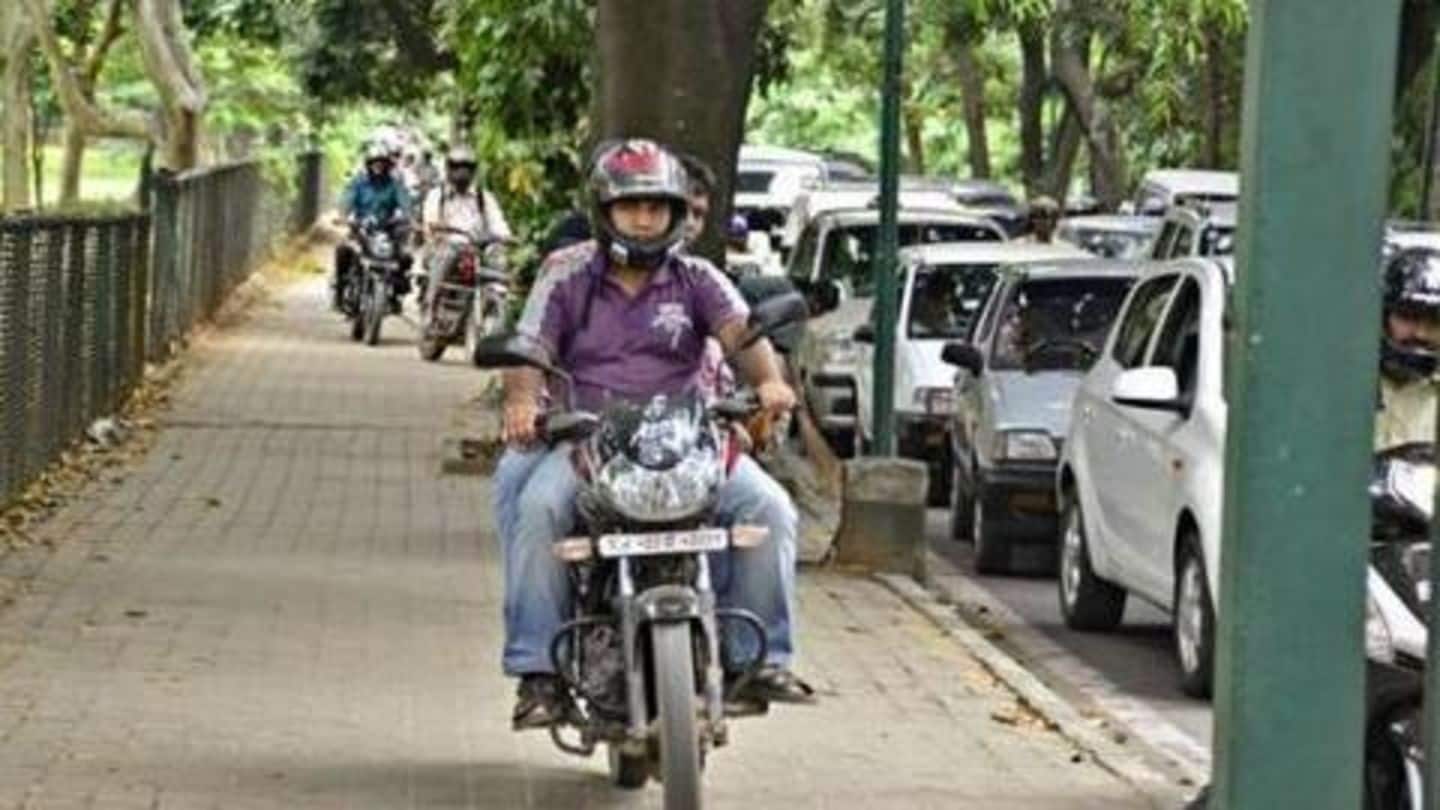 Bengaluru: It's either emptying pockets or jail-term for footpath riders