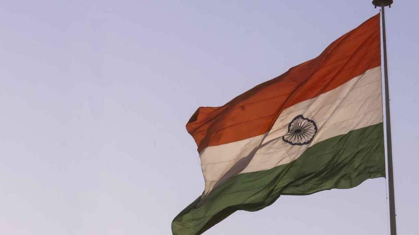 Jammu University hoists a 135 feet national flag