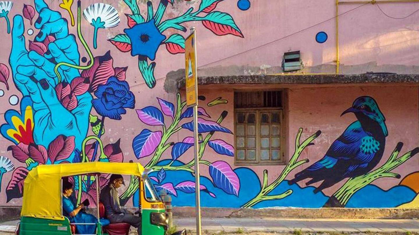 South Delhi slums transformed into colorful spaces with street art