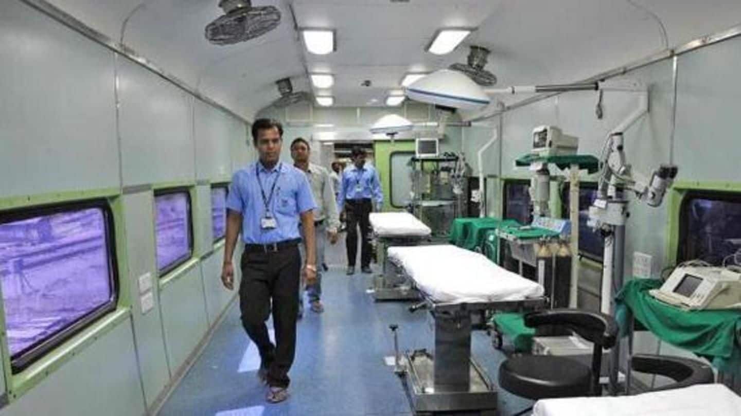 Hospital train, Lifeline Express, arriving in Latur on June 15