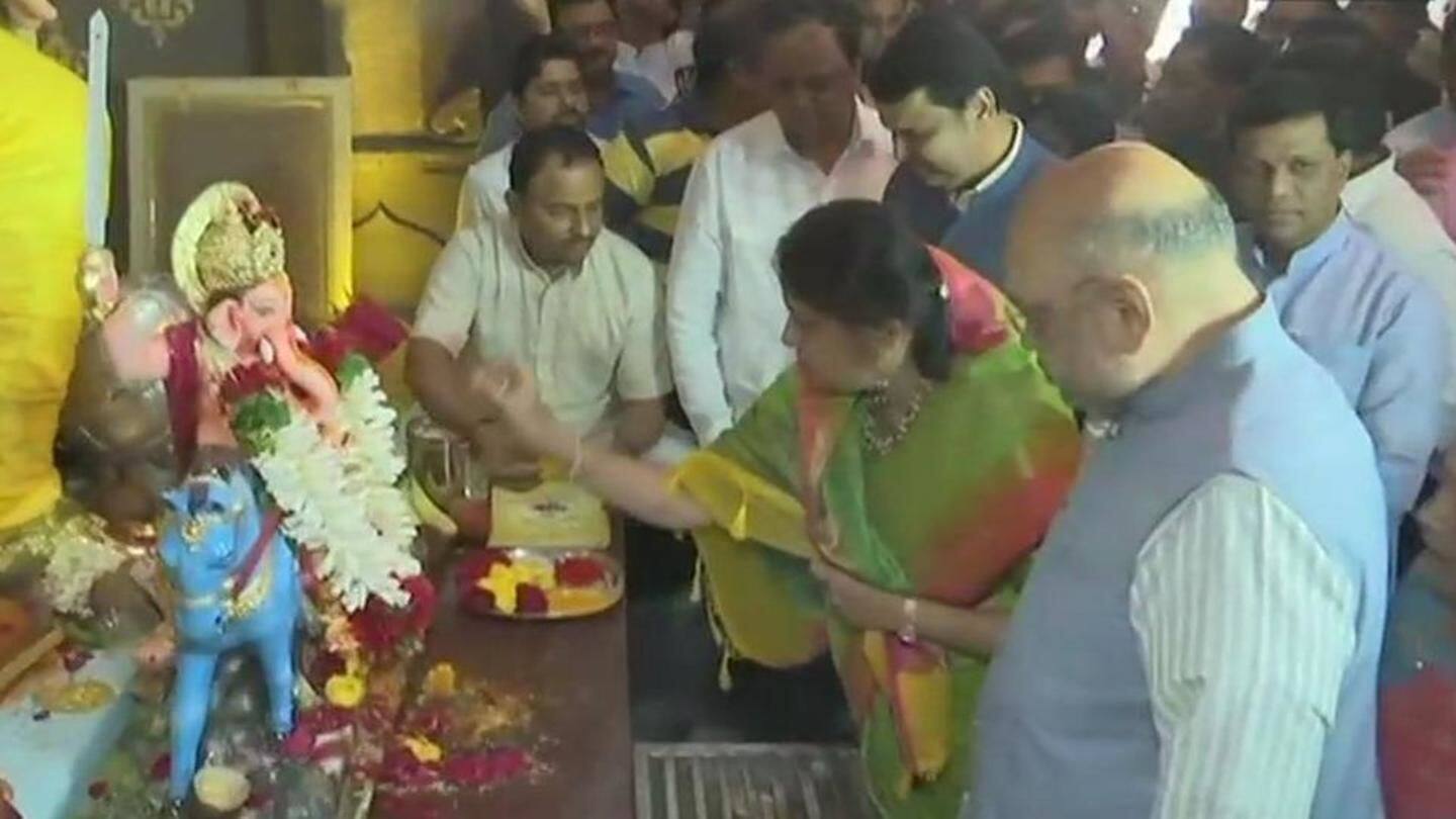Mumbai: Amit Shah, wife offer prayers to Lord Ganesh