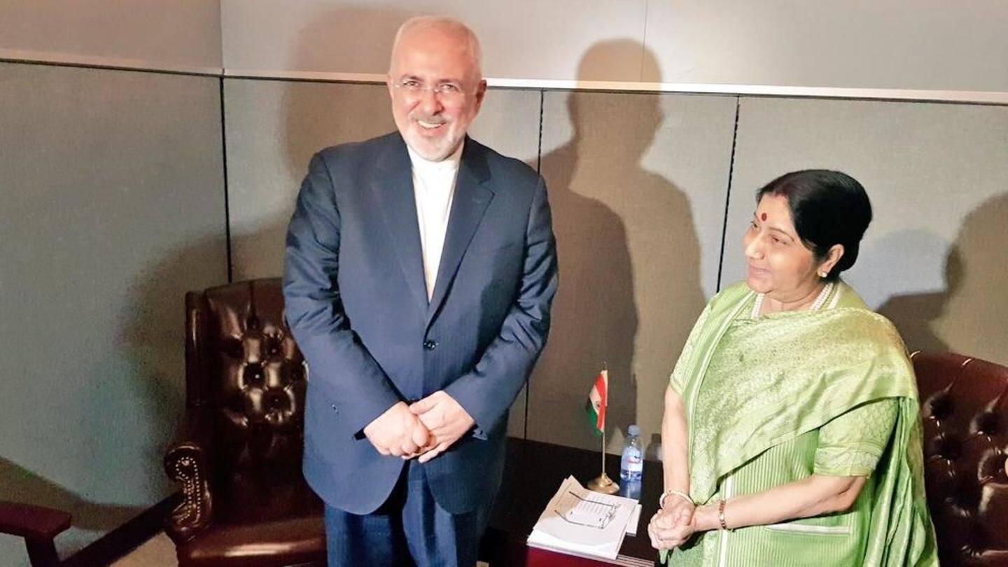 Swaraj meets her Iranian counterpart Javad Zarif, discusses US sanctions