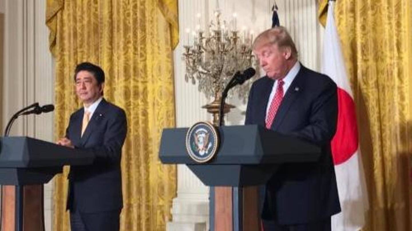 Washington: Trump meets Abe before talks with Kim Jong-un