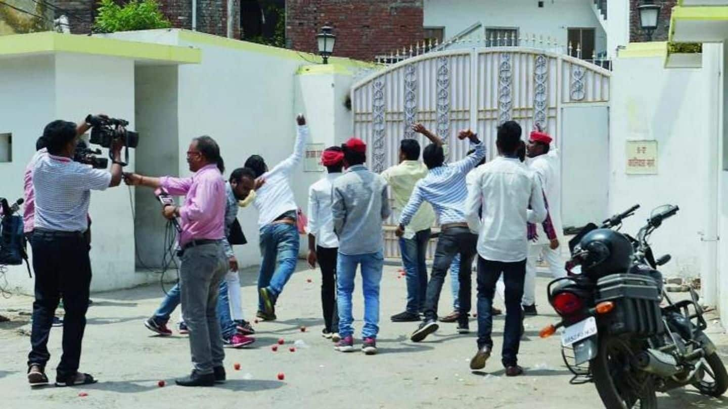 Protesters attack UP-minister's house for saying Rajputs,Yadavs consume more liquor