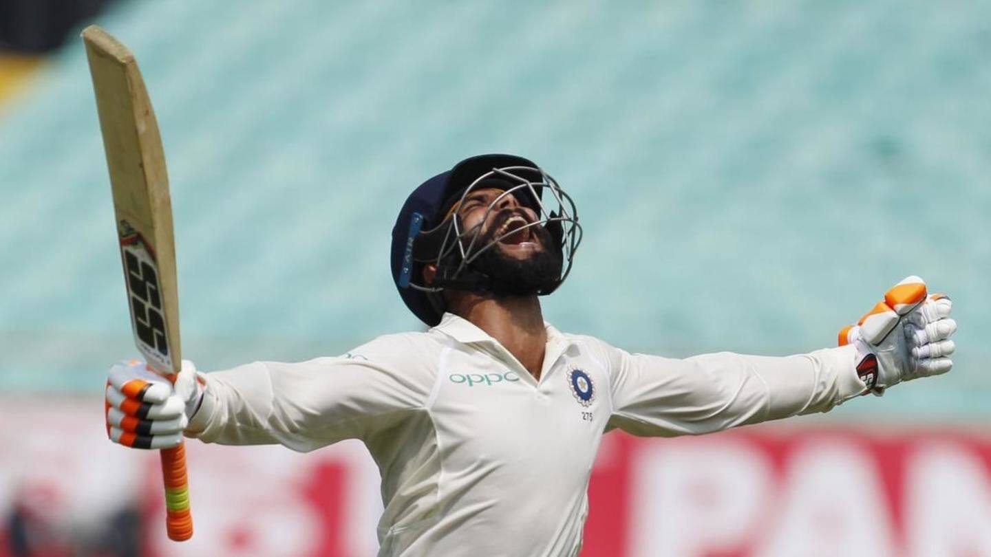 India vs West Indies: Jadeja slams his maiden Test ton