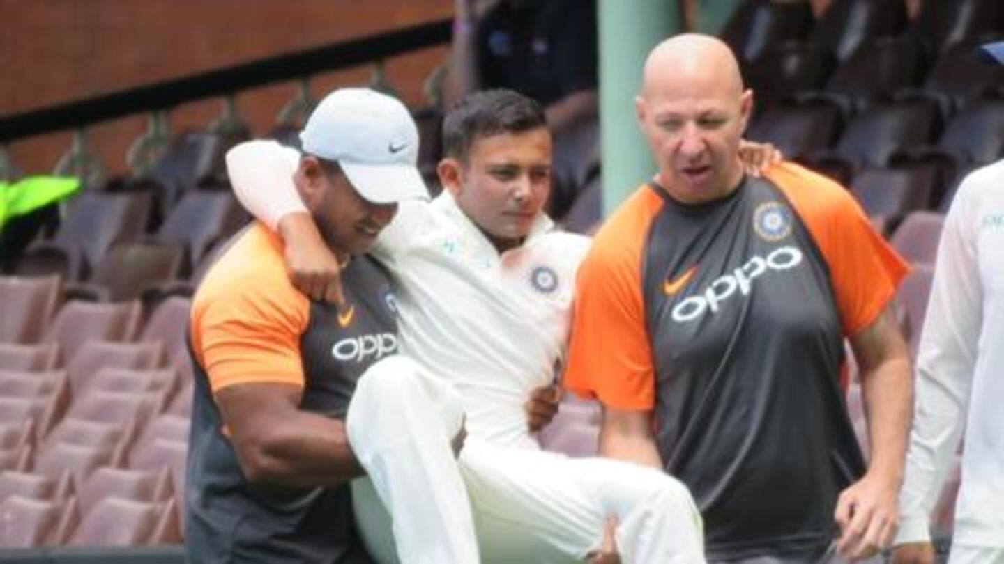 #IndiaInAustralia: Prithvi Shaw ruled out of first Test versus Australia