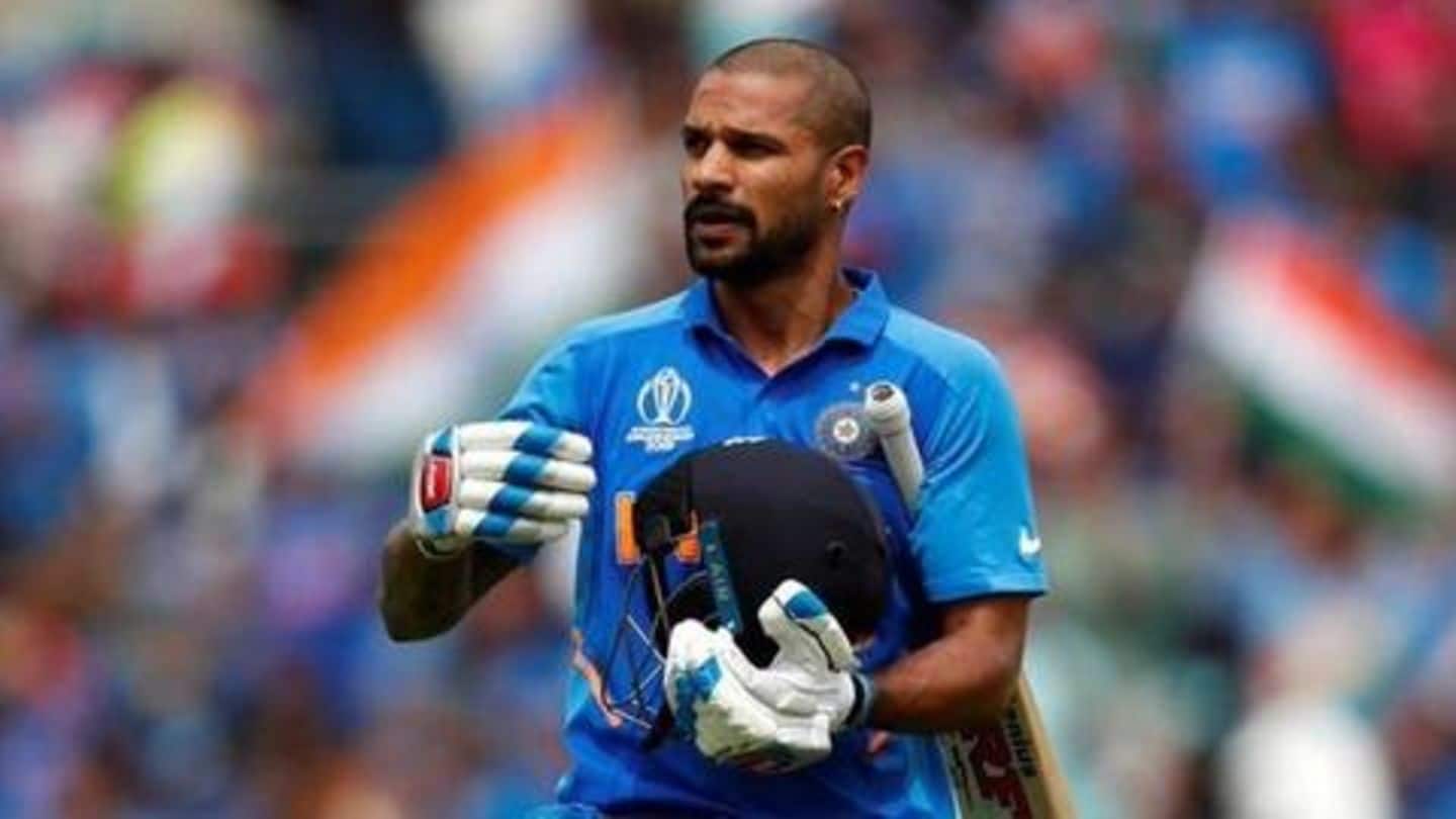 Shikhar Dhawan ruled out of ICC World Cup 2019