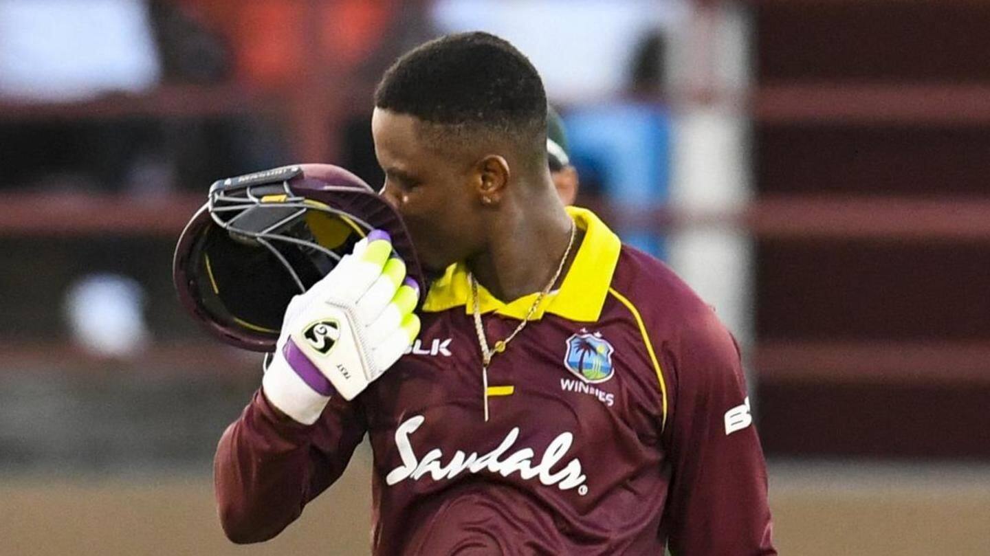 Hetmyer notches record after maiden ton in India Hetmyer notches record after maiden ton in India