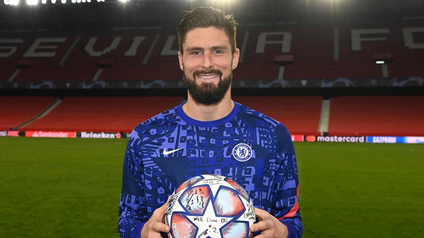 Champions League: Olivier Giroud becomes oldest player to score hat-trick