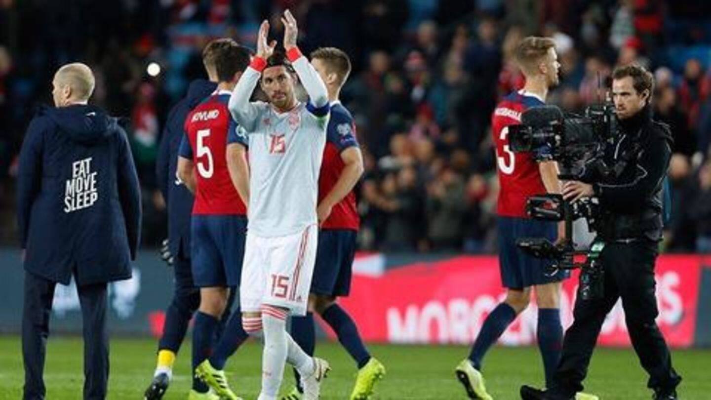 Ramos scripts record in Spain's 1-1 draw against Norway Ramos scripts record in Spain's 1-1 draw against Norway