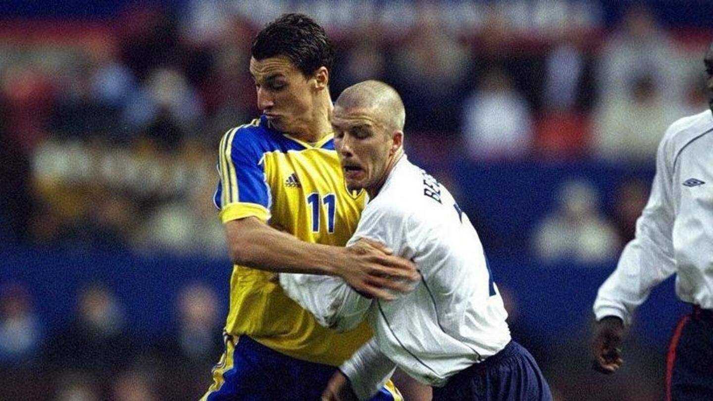 Sweden vs England: Zlatan and Beckham make a friendly wager