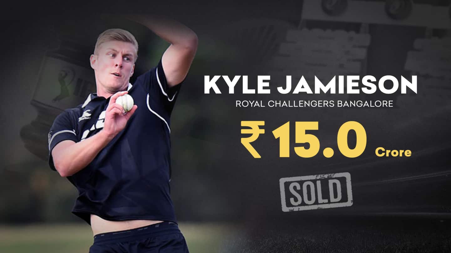 IPL Auction: Kyle Jamieson bought for Rs. 15 crore