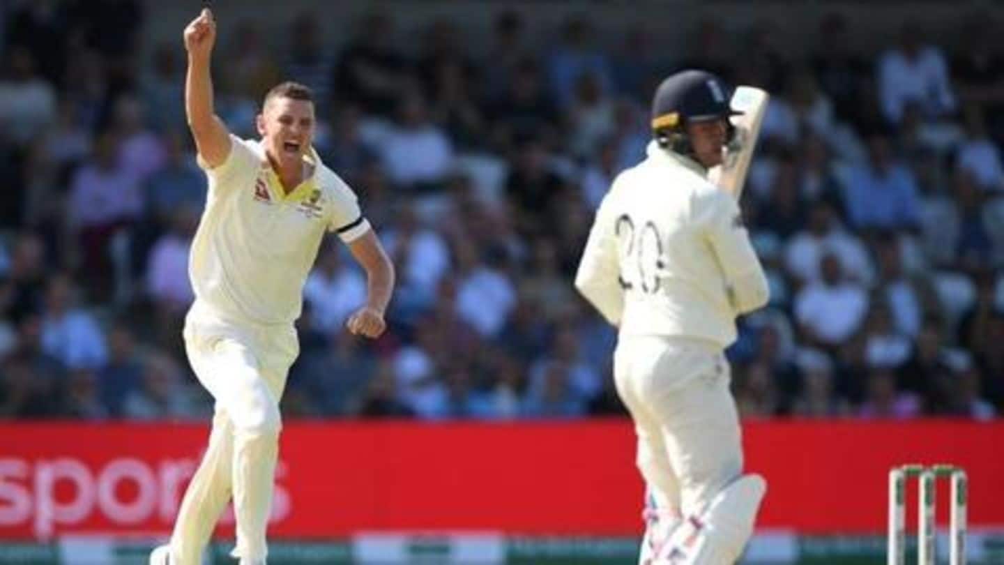 Australia's Hazlewood and Cummins rock England Australia's Hazlewood and Cummins rock England