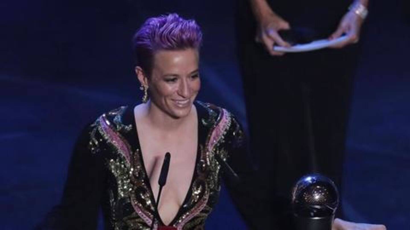 Megan Rapinoe won the best women's player award Megan Rapinoe won the best women's player award