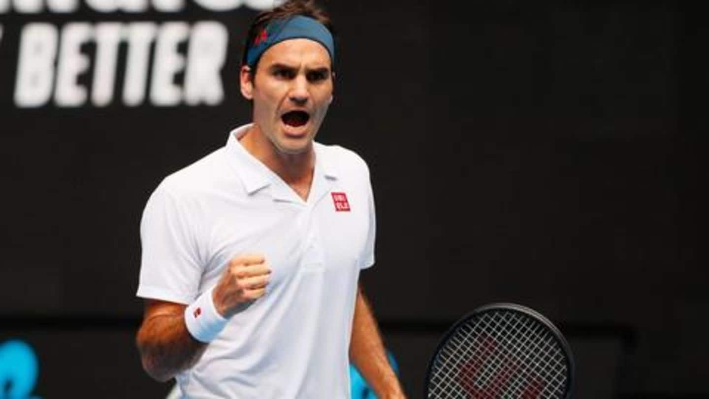 Australian Open Federer battles Dan Evans |