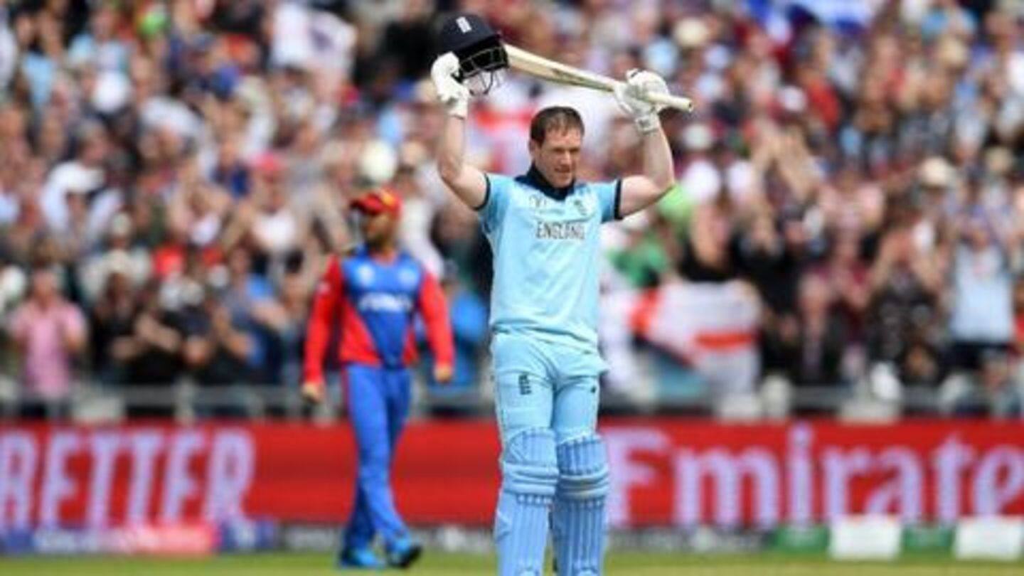 Morgan and England smash world records for most sixes Morgan and England smash world records for most sixes