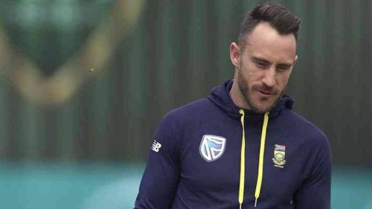 Faf du Plessis to be out for action for long