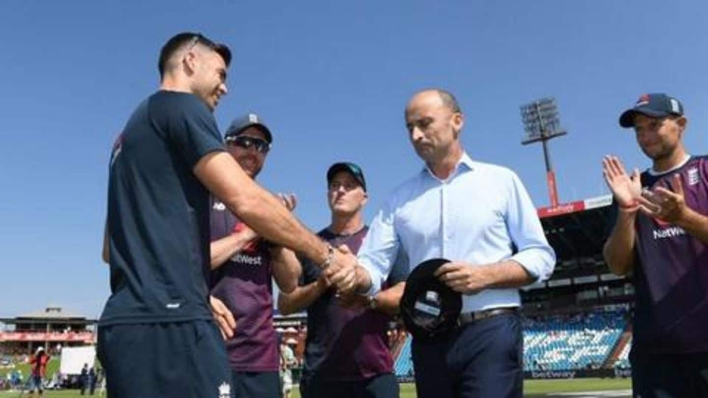 Anderson claims Elgar's wicket off the first ball Anderson claims Elgar's wicket off the first ball