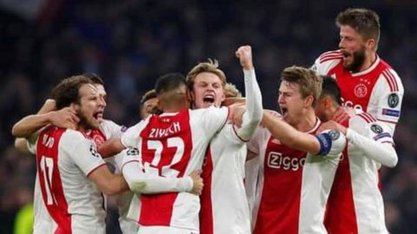 Ajax were ahead of AZ Alkmaar on goal difference Ajax were ahead of AZ Alkmaar on goal difference