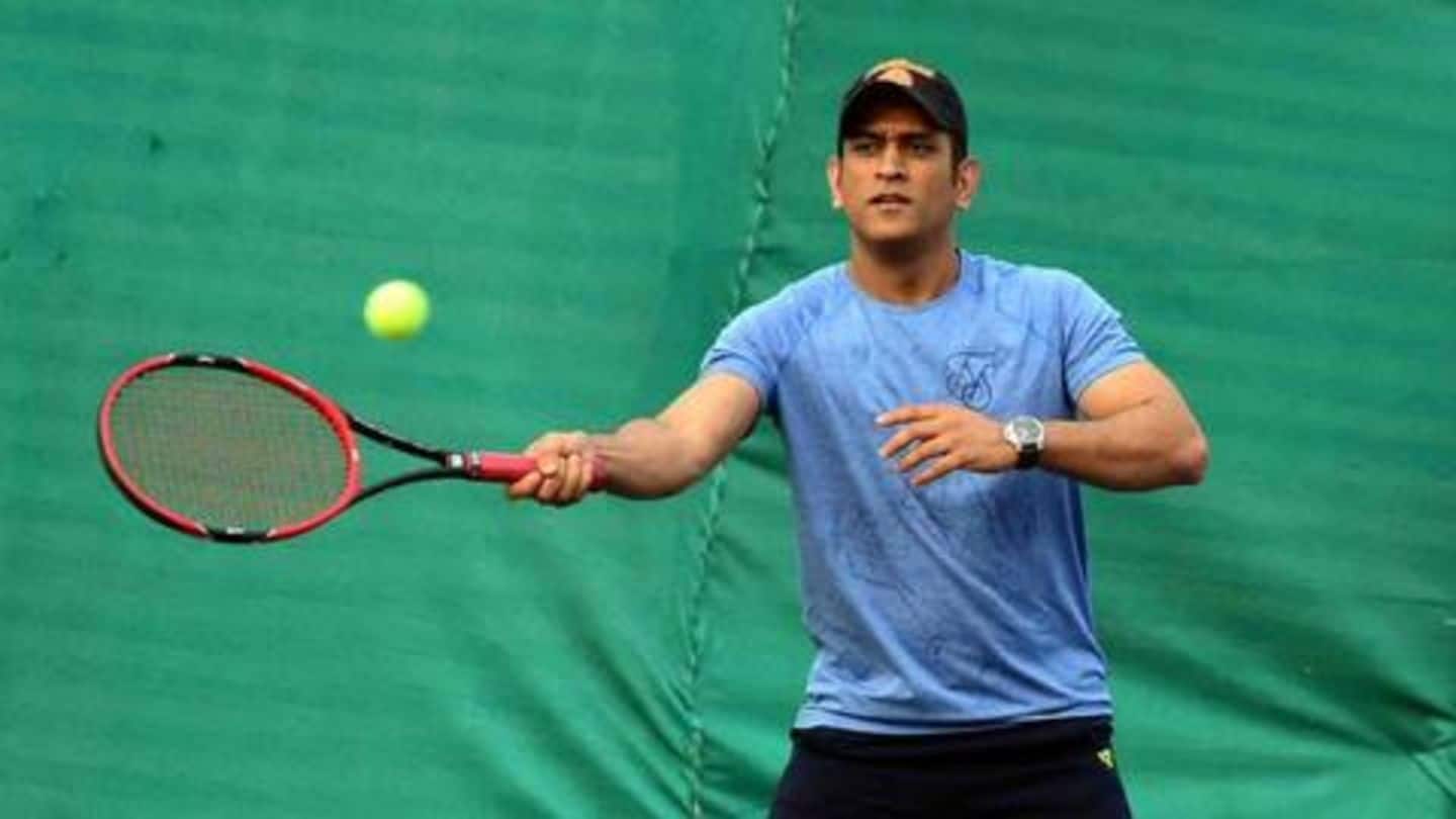 WATCH: MS Dhoni impresses fans as he plays tennis