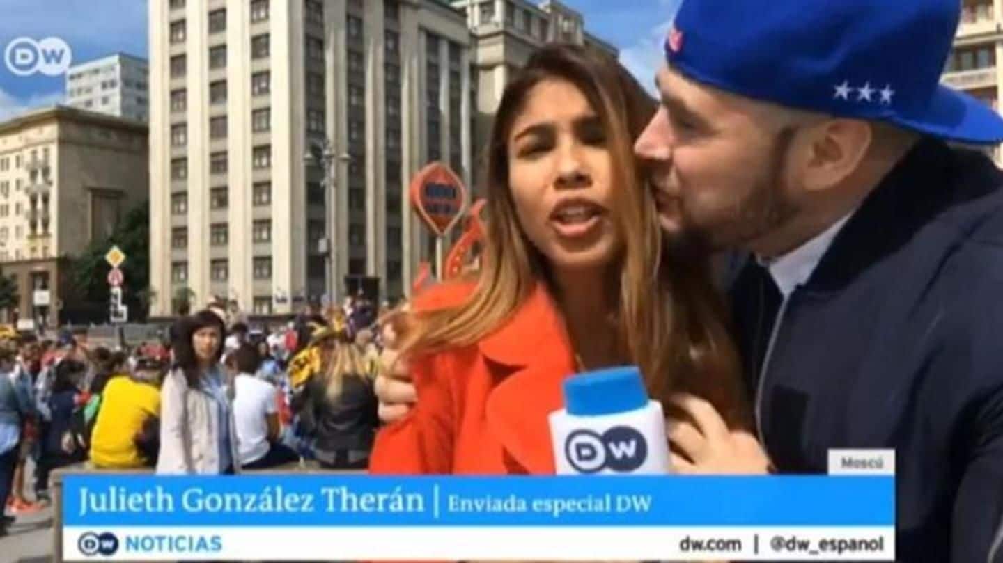 Female reporter groped, kissed on air during World Cup coverage