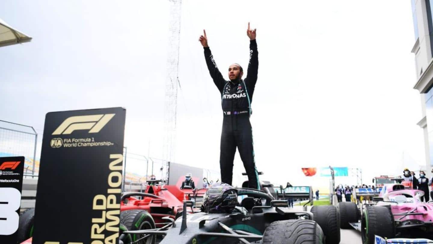 Hamilton claimed his seventh world title at the Turkish GP Hamilton claimed his seventh world title at the Turkish GP