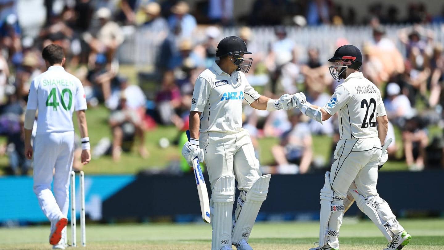 Williamson and Taylor add 120 runs for the third wicket Williamson and Taylor add 120 runs for the third wicket