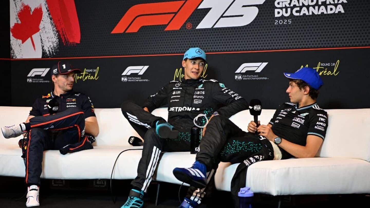 George Russell claims Mercedes are in talks with Max Verstappen George Russell claims Mercedes are in talks with Max Verstappen