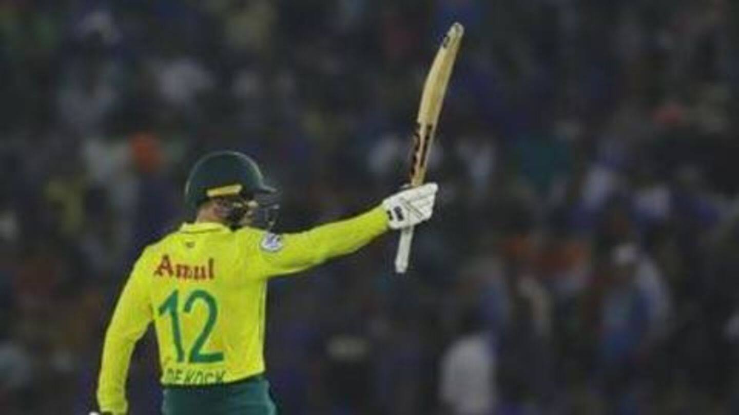 De Kock smashes fourth T20I fifty, gets past 1,000 runs De Kock smashes fourth T20I fifty, gets past 1,000 runs