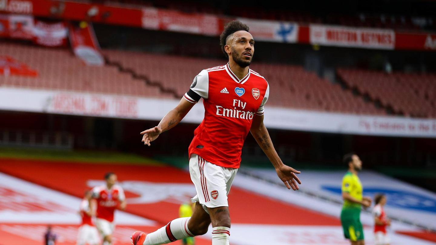 Aubameyang is now the joint-highest scorer this season Aubameyang is now the joint-highest scorer this season