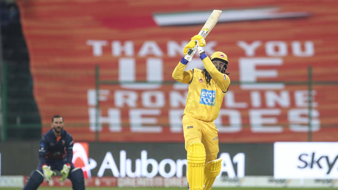 Gayle smashes joint-fastest T10 fifty Gayle smashes joint-fastest T10 fifty