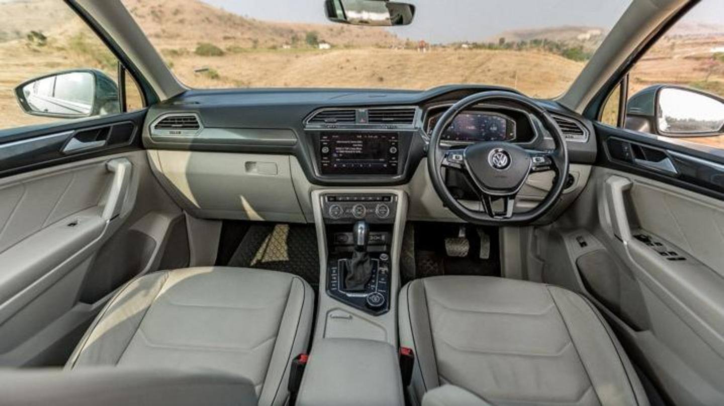 The SUV has a flat-bottom steering wheel and seven airbags The SUV has a flat-bottom steering wheel and seven airbags