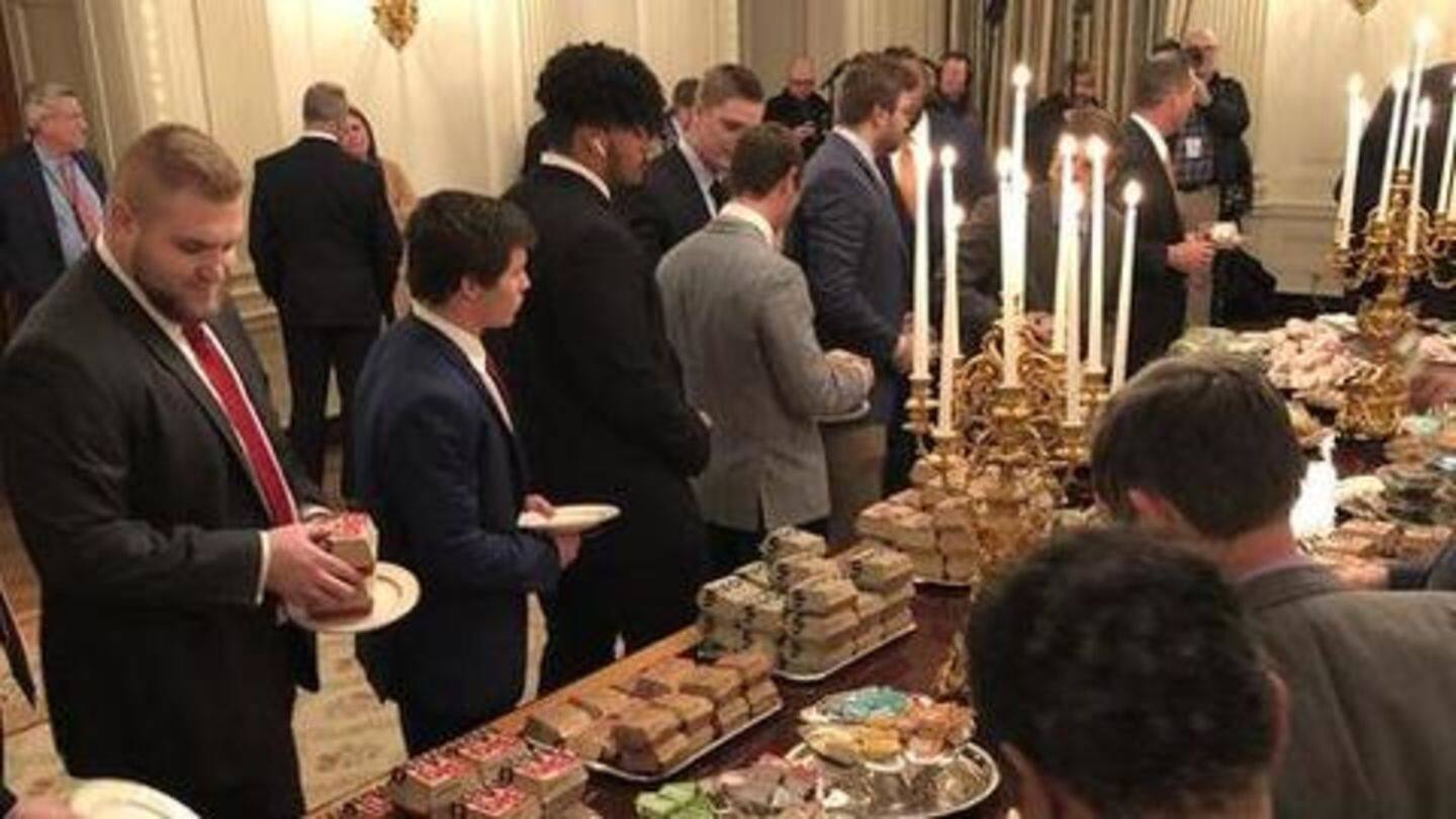 White House welcomed Clemson Tigers with fast food buffet White House welcomed Clemson Tigers with fast food buffet