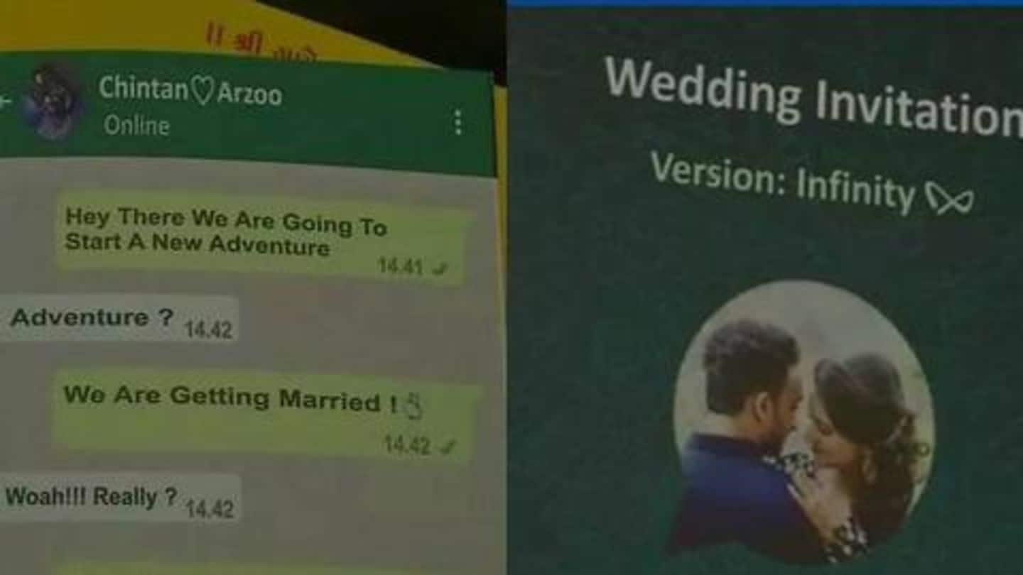 Surat: This couple comes up with WhatsApp-themed wedding card