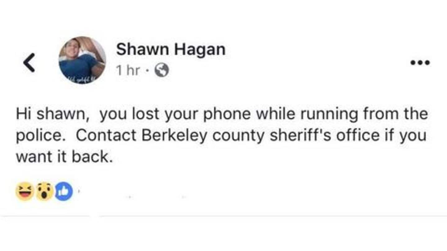 Cops troll criminal using phone left by him while escaping