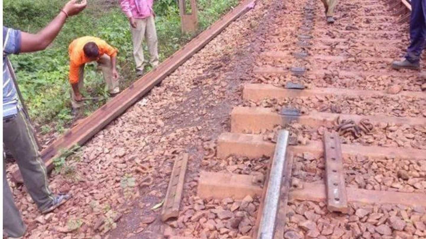 Chhattisgarh: Engine of evacuated train derails after Naxals uproot tracks