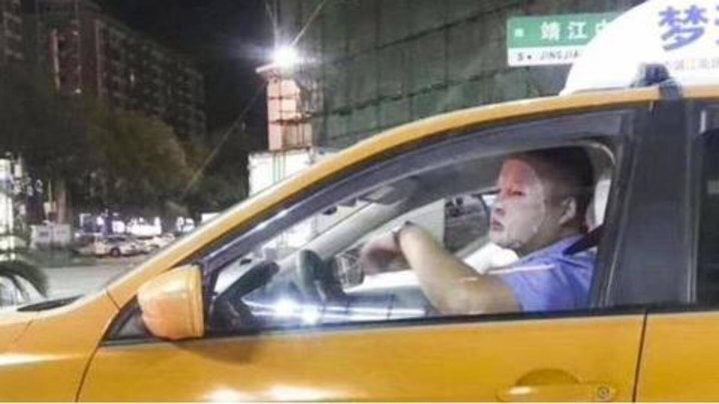 #SkinConsciousDriver: Chinese cabbie wears skincare mask on job, gets suspended