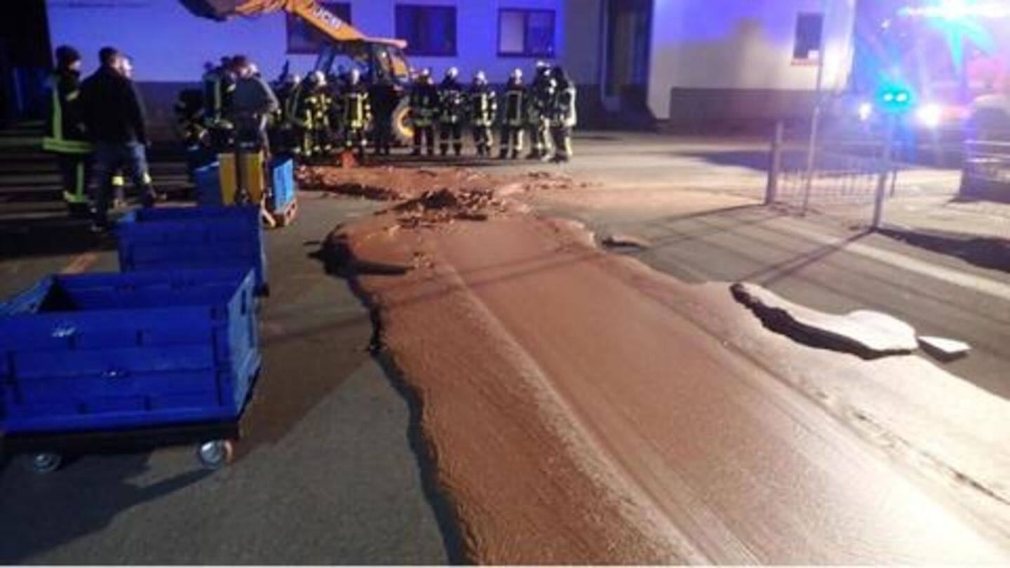 Recently, this German town had chocolate river flowing through