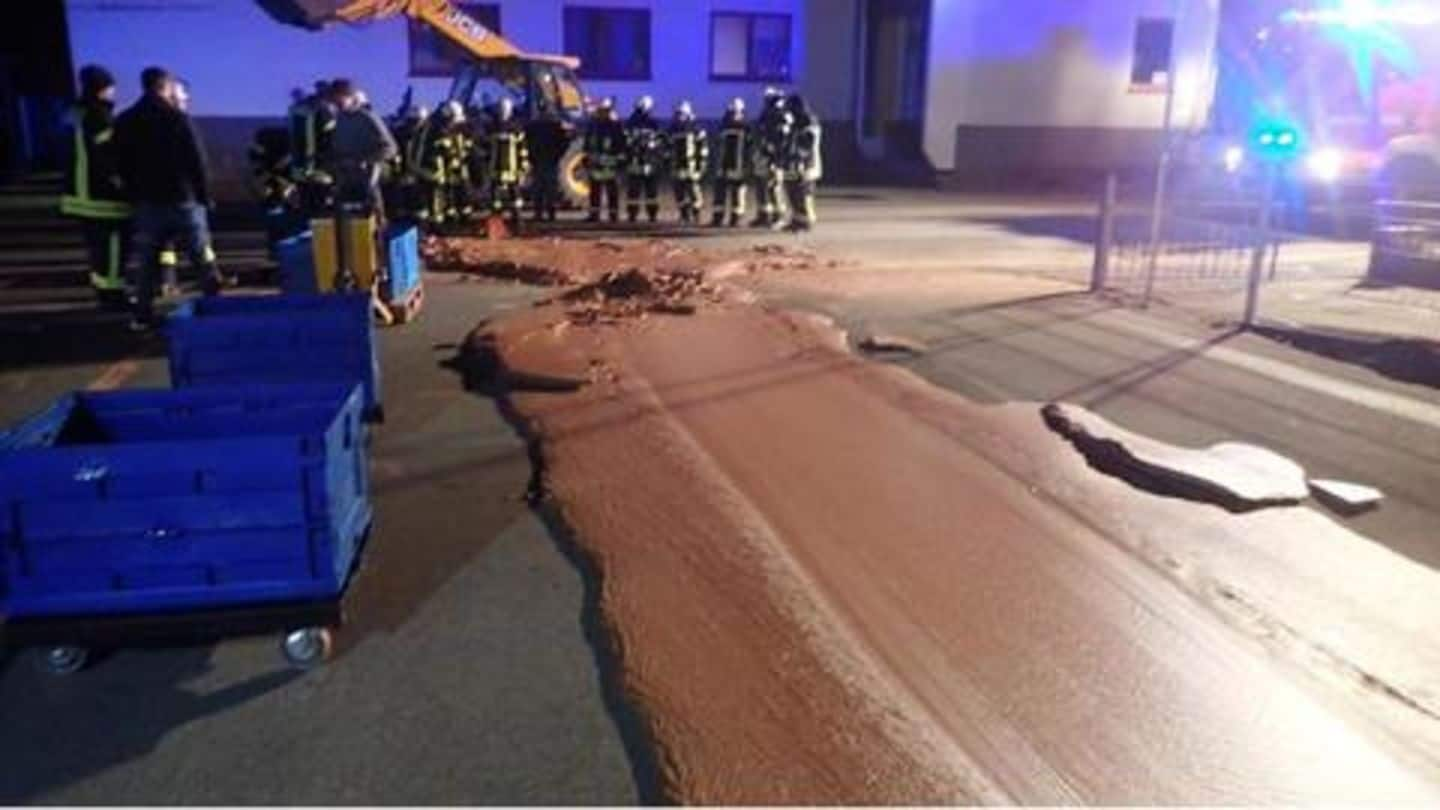 Recently, this German town had chocolate river flowing through